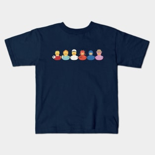 Ducks in a Row (Rubber Duckies Jeep Dashboard) Kids T-Shirt